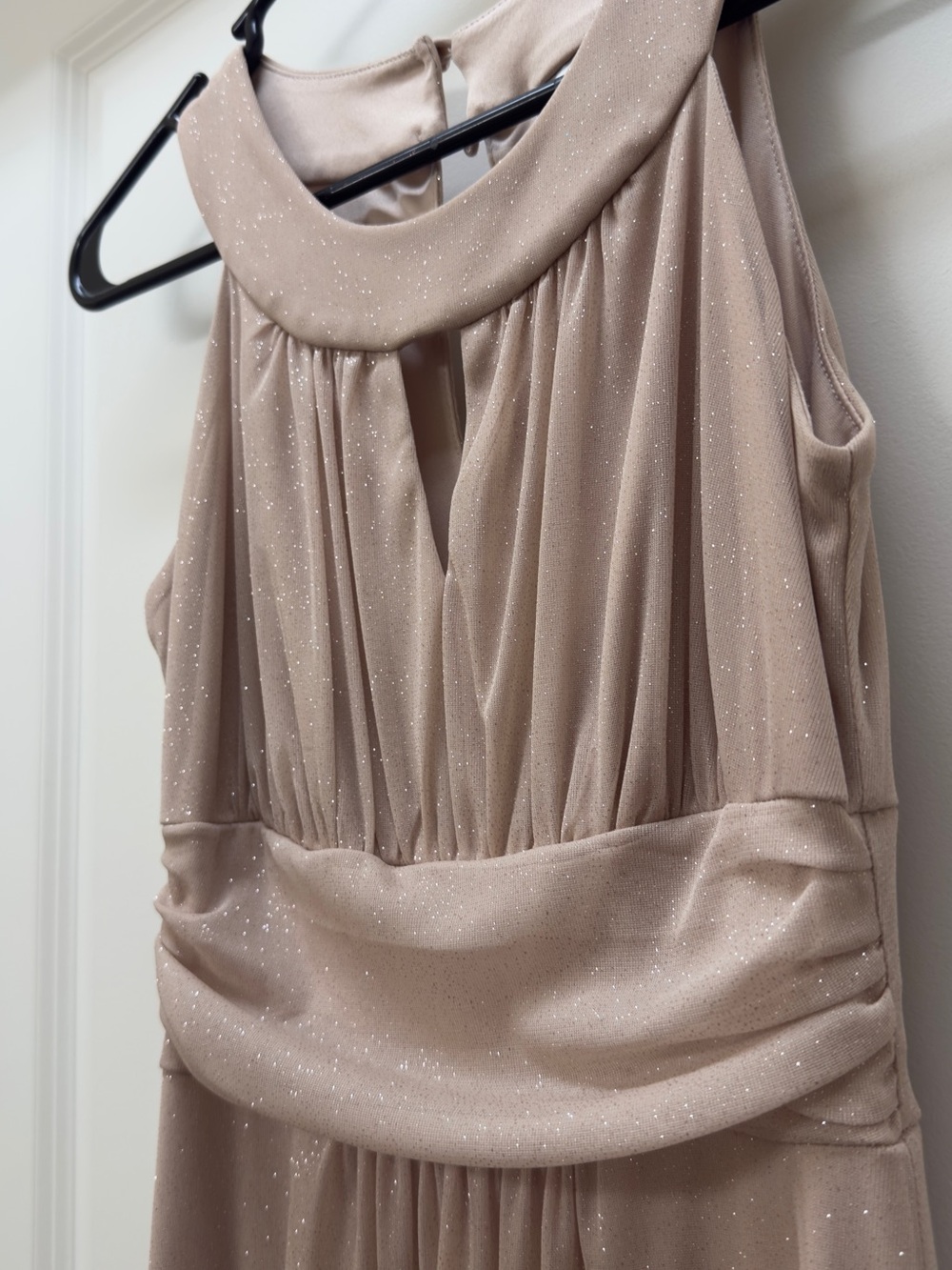 Champagne Halter Evening Dress